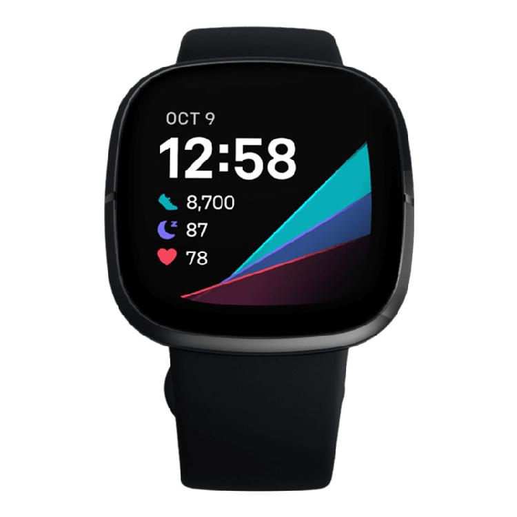Fitbit Sense 進階健康智慧手錶 黑 | 內建GPS&全天候心率追蹤防水可達 50 公尺女性健康追蹤功能FITBIT PAY(NFC感應式付款)電池續航力達 6 天以上，12分鐘快充應用程式、通知及語音回覆