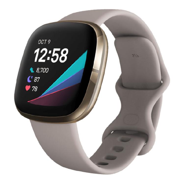 Fitbit Sense 進階健康智慧手錶 月光白 | 內建GPS&全天候心率追蹤防水可達 50 公尺女性健康追蹤功能FITBIT PAY(NFC感應式付款)電池續航力達 6 天以上，12分鐘快充應用程式、通知及語音回覆
