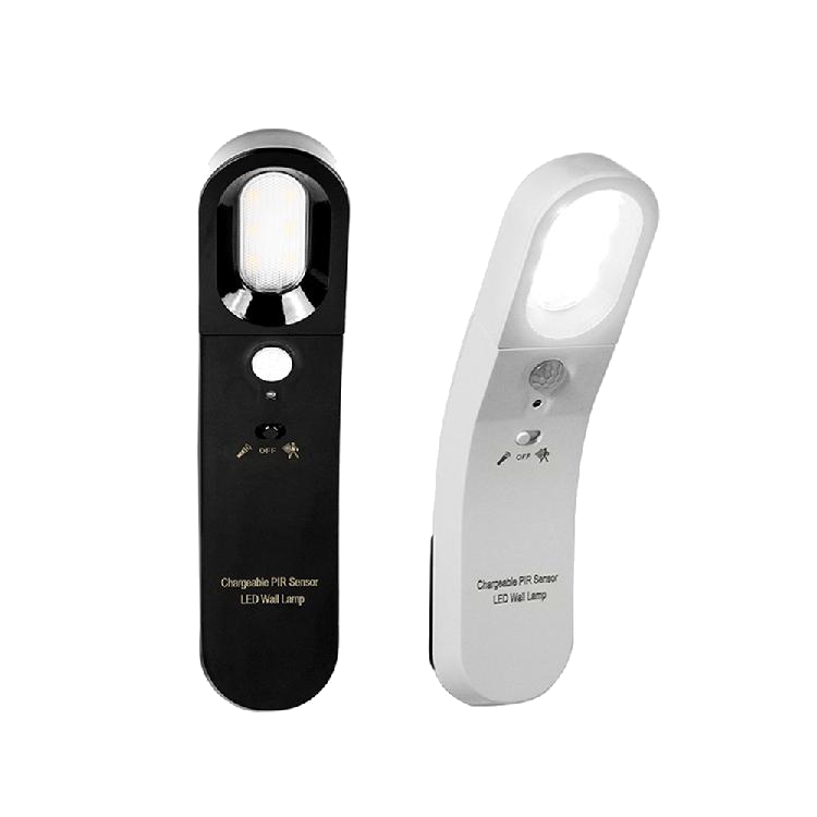 USB充電人體感應壁燈(黑色/白色) | 1800mAh大電池容量採用光控感應+PIR人體紅外線感應技術多功能 應急照明白光暖光任你選
