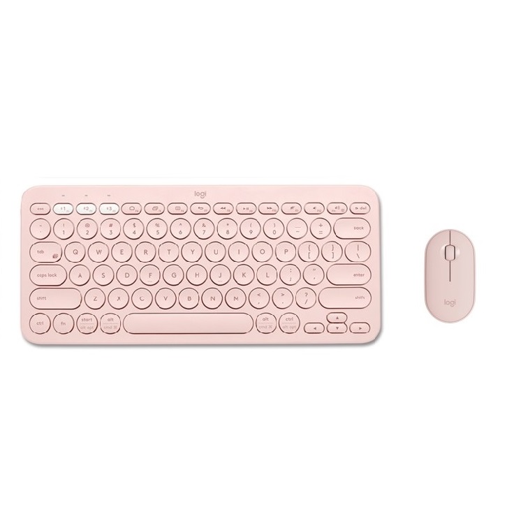 羅技鍵鼠組 K380 多工藍牙鍵盤+ M350 鵝卵石無線滑鼠 | 可在任何裝置上打字的通用鍵盤在裝置間輕鬆切換高達18個月電池壽命支援藍牙與USB雙重連線
