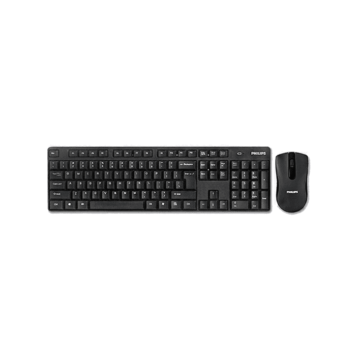 PHILIPS飛利浦 無線鍵盤滑鼠組 SPT6501 | 鍵盤輕薄設計枕頭式按鍵貼合手指，觸感更舒適滑鼠貼合手型，手感更舒服滑鼠人體工學弧型設計