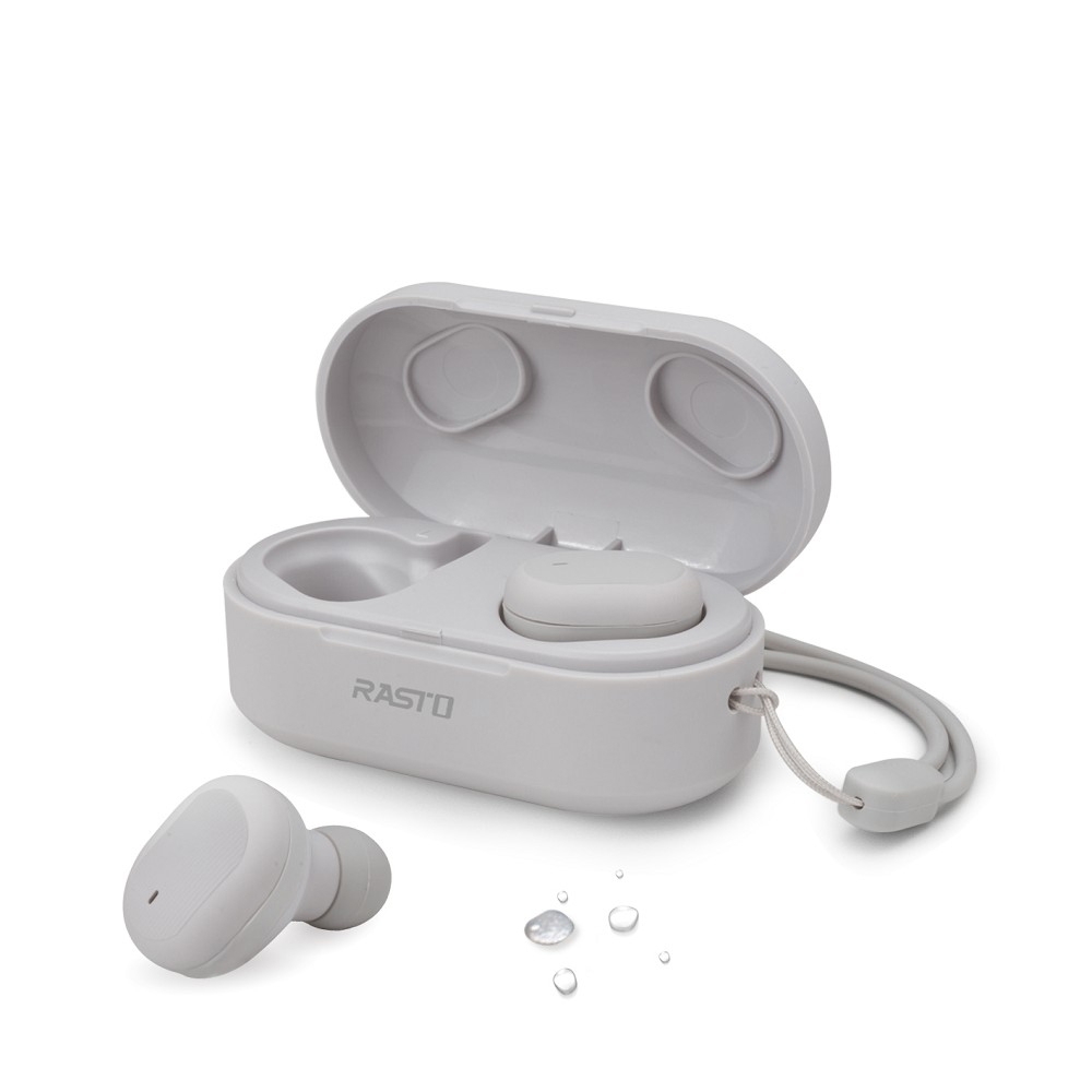 RASTO RS16 真無線運動防水藍牙5.0耳機 | 左右耳可獨立連結到不同手機通話高保真原音藍牙無線傳輸迷你充電盒設計，攜帶方便