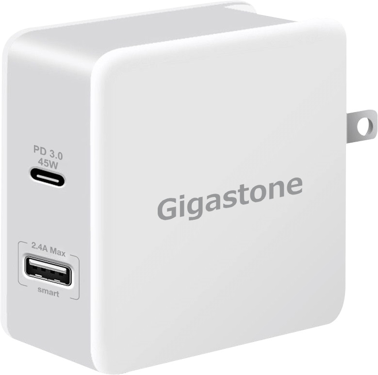 Gigastone USB Type-C PD3.0 急速快充充電器PD-6570W 白 | 支援 Apple MacBook、iPad、 Switch最大總輸出57W
